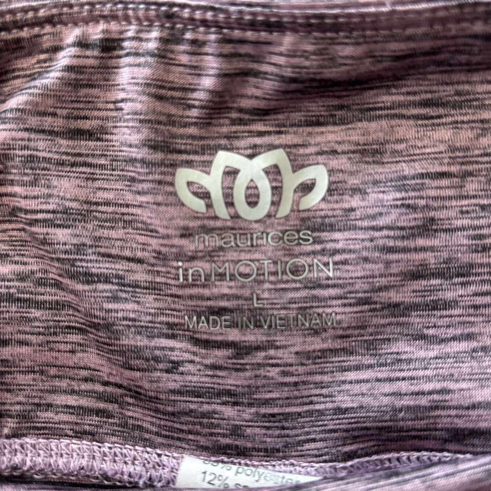 Maurices in Motion Purple Cut Out Printed Athletic Leggings Size L - Picture 4 of 5